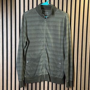 Banana Republic Factory Lightweight Striped Zip-up (Olive)